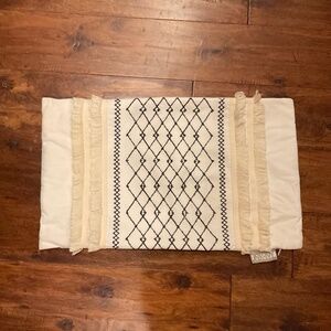 Bea Embroidered Cotton Oblong Pillow with Tassels